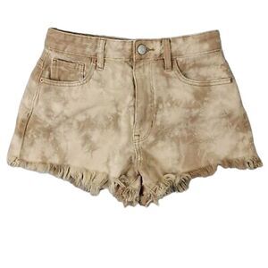 PACSUN High Rise Festival Shorts Tan Tie Dye Size 30
